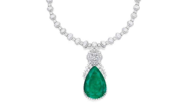emerald and diamond necklace Bonhams